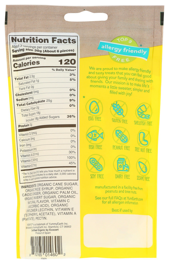 Yumearth: Organic Ginger Lemon Chews, 3 Oz