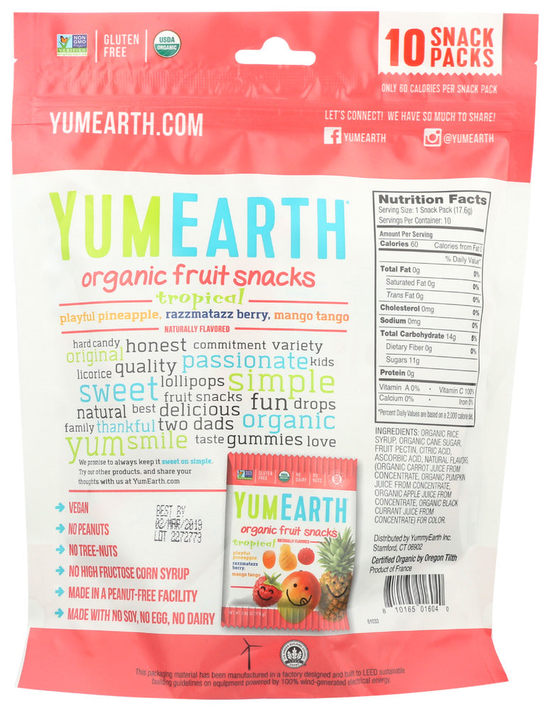 Yumearth: Organic Assorted Tropical Fruit Snack, 6.2 Oz