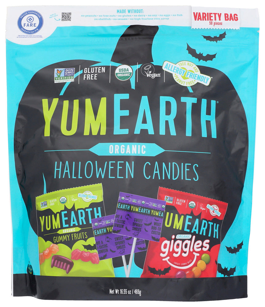 Yumearth: Organic Halloween Candies Variety Bag 50Count, 16.55 Oz