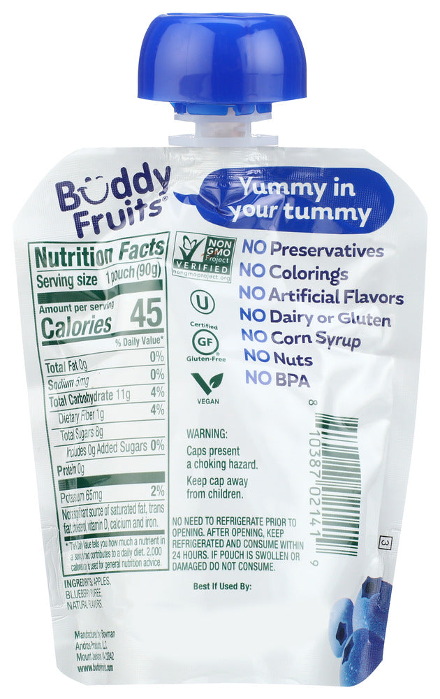 Buddy Fruits: Blueberry & Apple Blended Fruits, 3.2 Oz