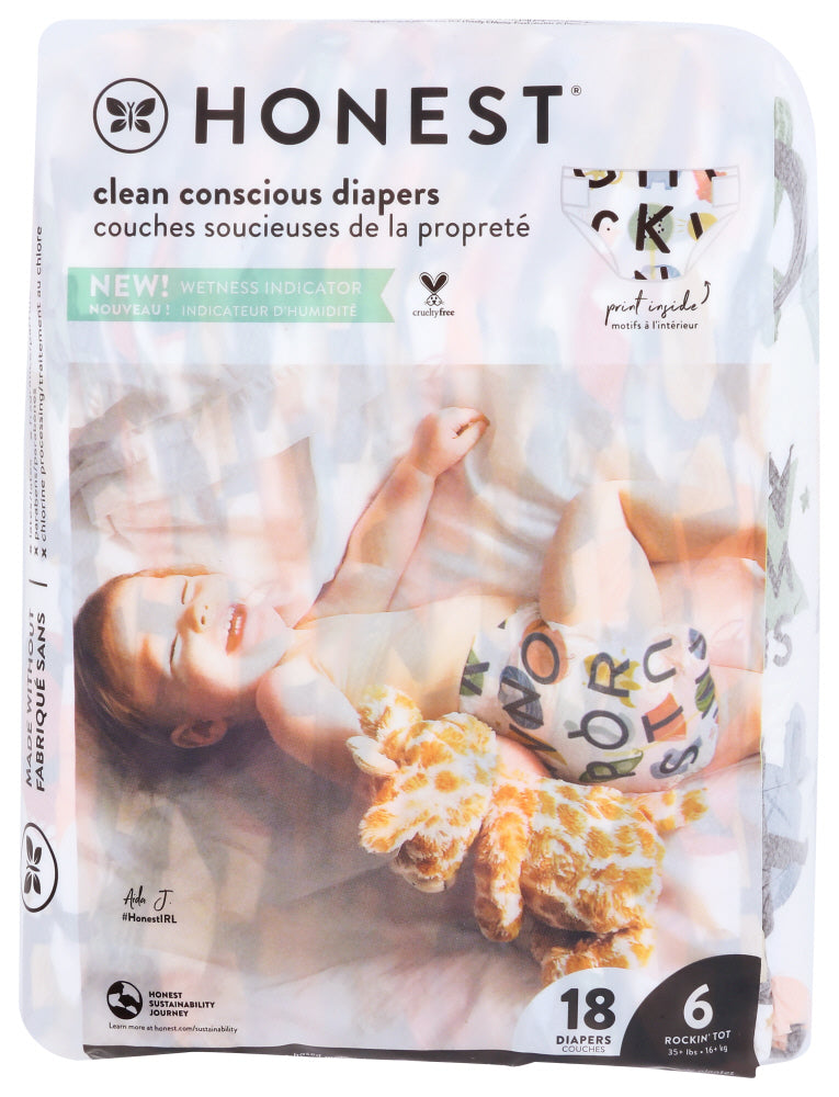 The Honest Company: Diapers Sz6 All The Lette, 18 Pk