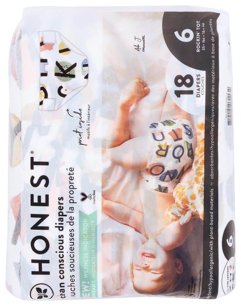 The Honest Company: Diapers Sz6 All The Lette, 18 Pk