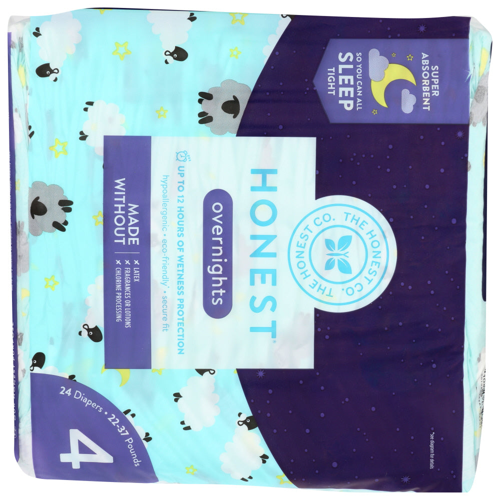 The Honest Company: Sleepy Sheep Overnight Diapers Size 4, 24 Pk