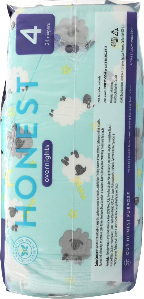 The Honest Company: Sleepy Sheep Overnight Diapers Size 4, 24 Pk