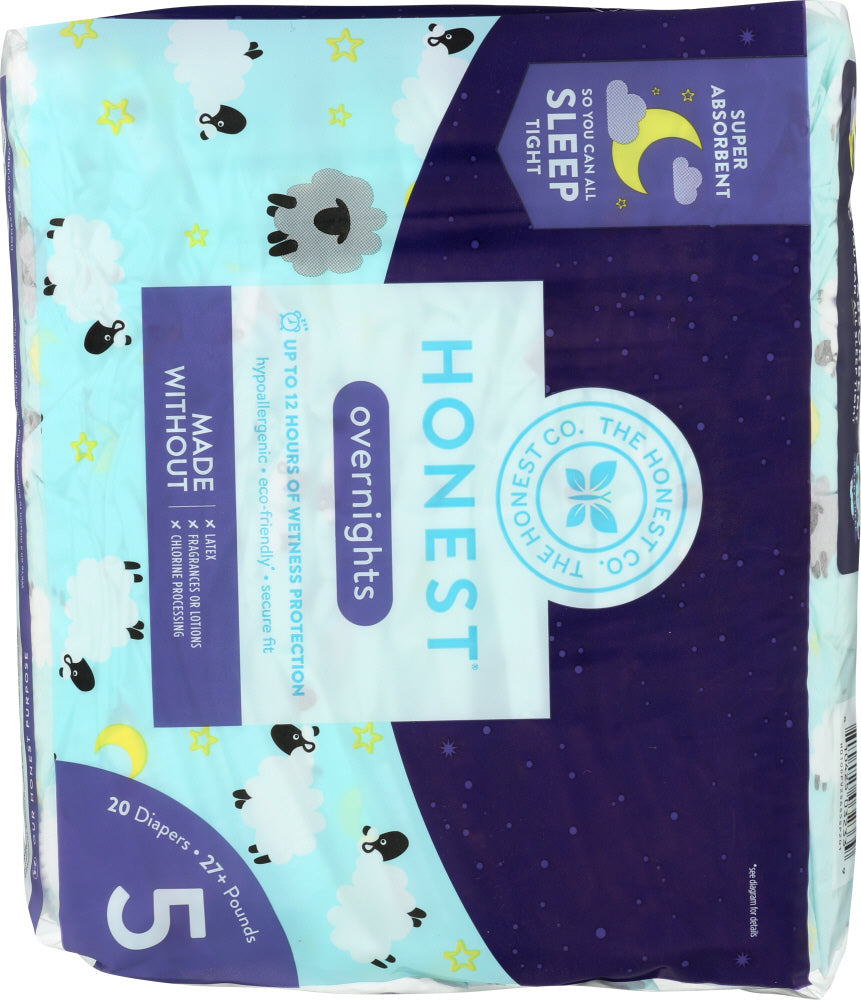 The Honest Company: Sleepy Sheep Overnight Diapers Size 5, 20 Pk