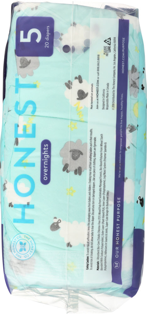 The Honest Company: Sleepy Sheep Overnight Diapers Size 5, 20 Pk