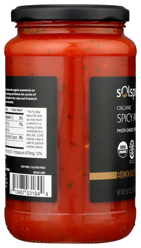 Solspring: Spicy Arrabbiata Italian Pasta Sauce, 19.7 Oz