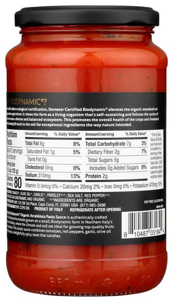 Solspring: Spicy Arrabbiata Italian Pasta Sauce, 19.7 Oz