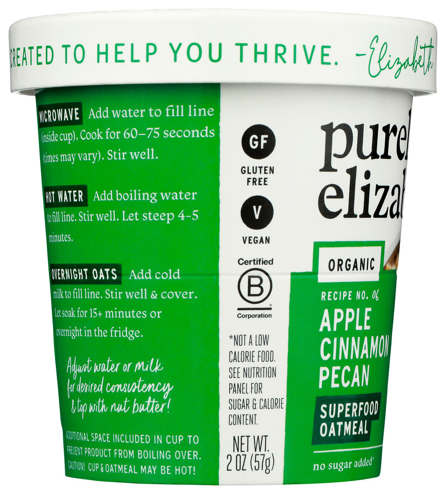 Purely Elizabeth: Oatmeal Cup Apple Cinnam, 2 Oz