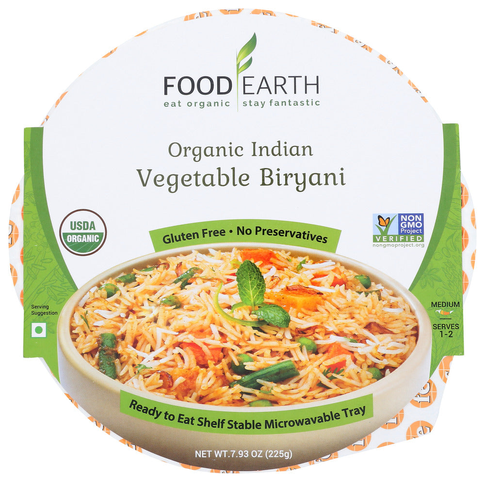 Food Earth: Entree Veg Biryani, 7.93 Oz