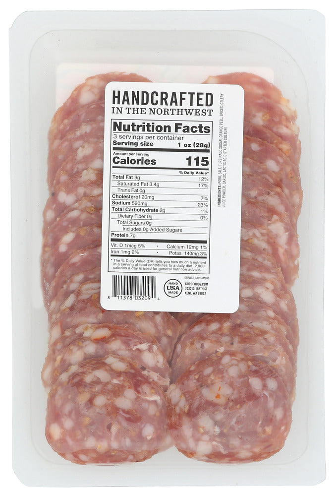 Coro Foods: Orange Cardamom Salami Sliced Pack, 3 Oz