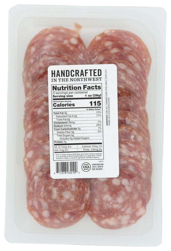 Coro Foods: Classic Salami Sliced Pack, 3 Oz