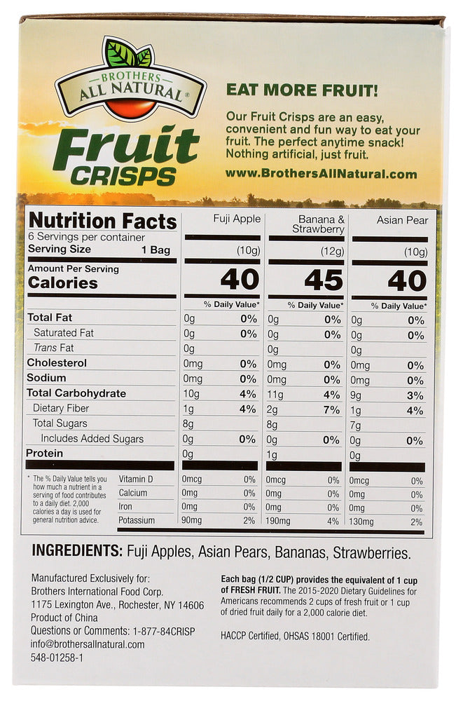 Brothers All Natural: Variety Pack Freeze Dried Fruit Crisps, 2.26 Oz