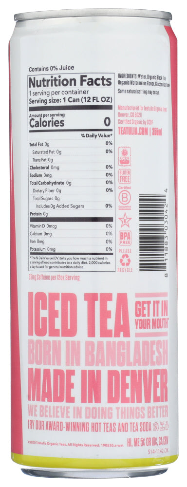 Teatulia: Watermelon Black Iced Tea, 12 Fo