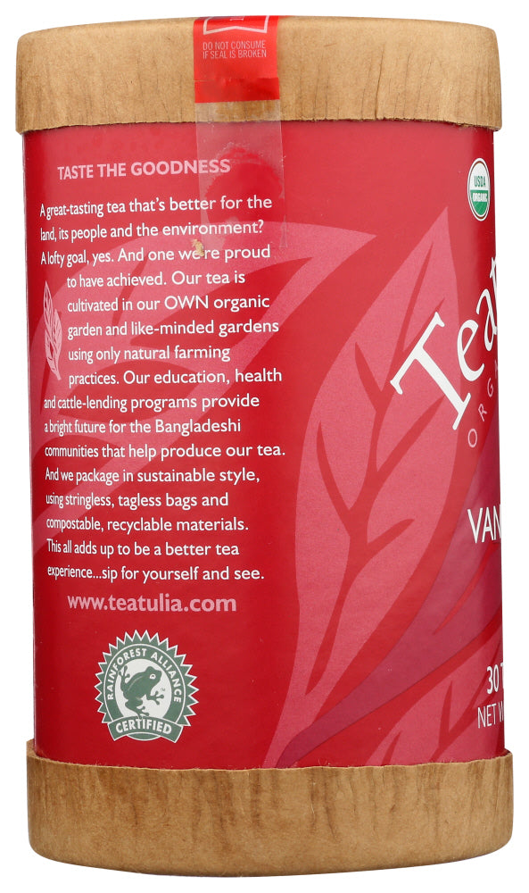 Teatulia: Vanilla Rooibos Tea, 30 Bg