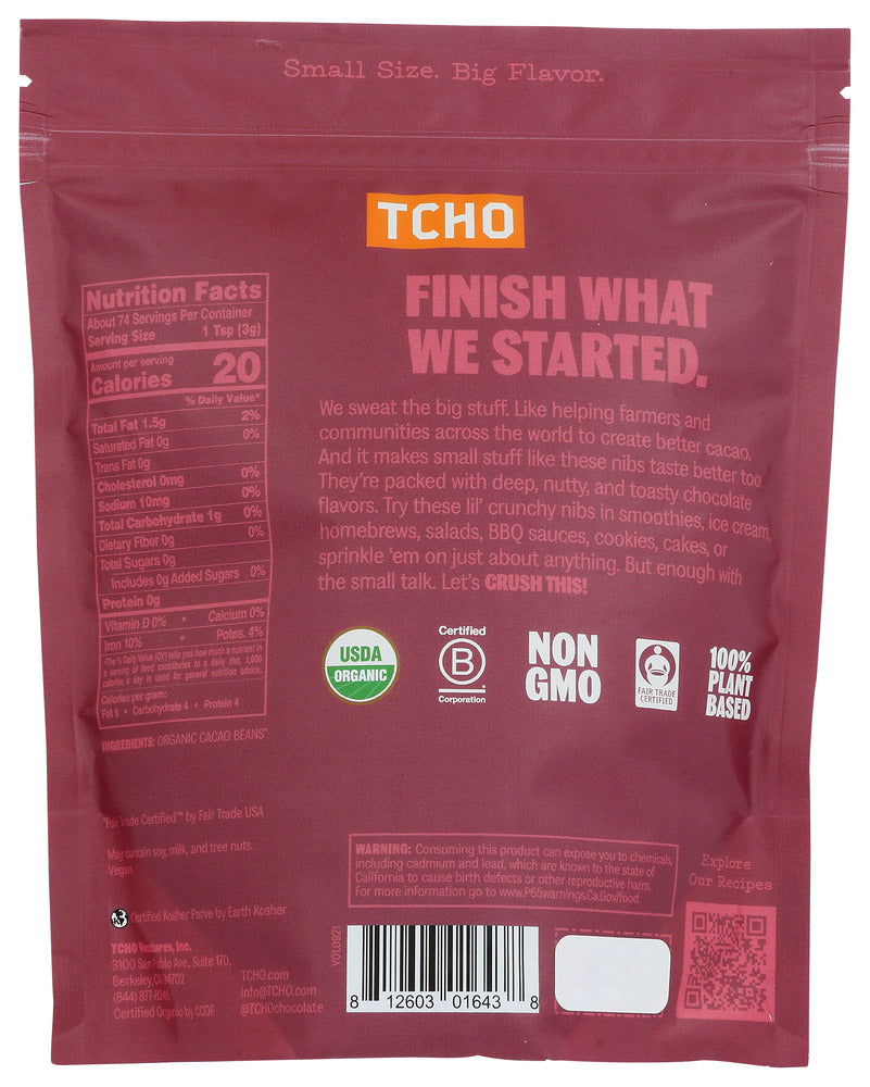 Tcho: Crush This Roasted Cacao Nibs, 7.8 Oz