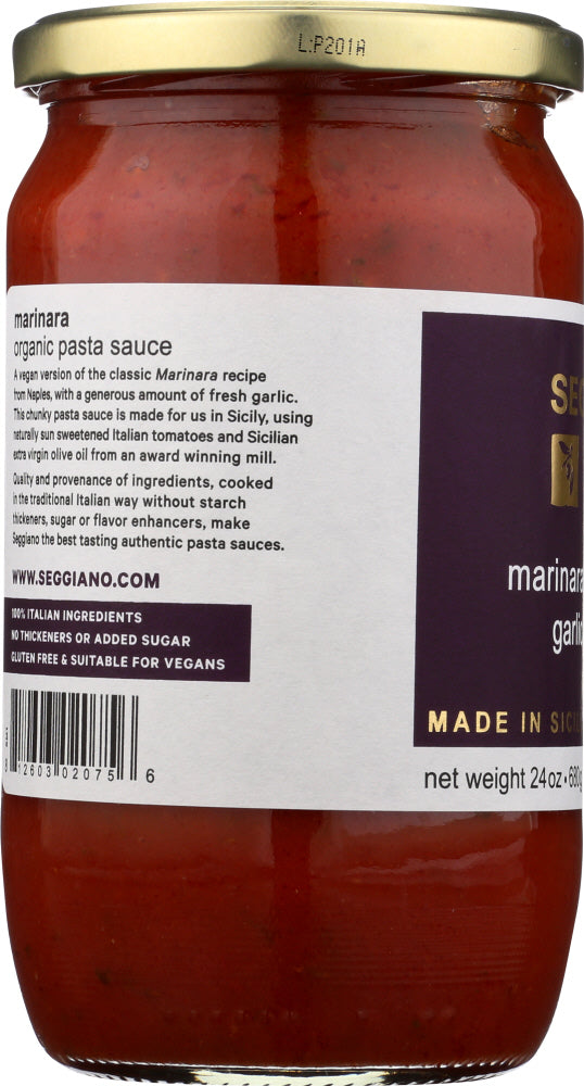 Seggiano: Sauce Pasta Marinara Org, 24 Oz