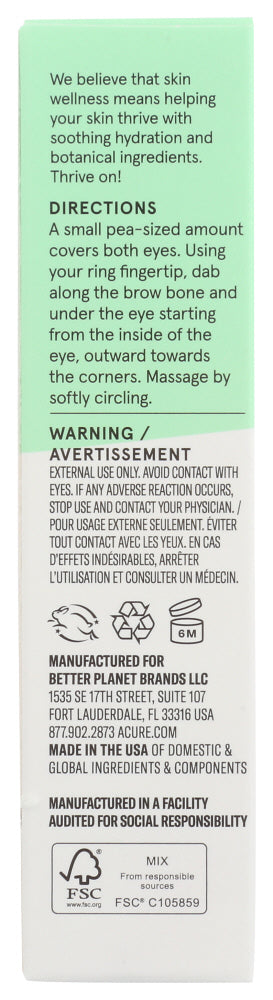 Acure: Ultra Hydrating Eye Cream, 0.5 Fo