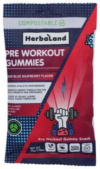 Herbaland: Preworkout Gummy Raspbry, 50 Gm