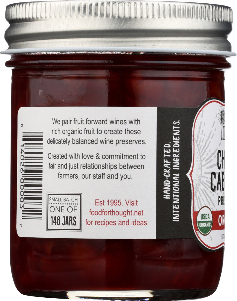 Food For Thought: Organic Cherry Cabernet Preserves, 9 Oz