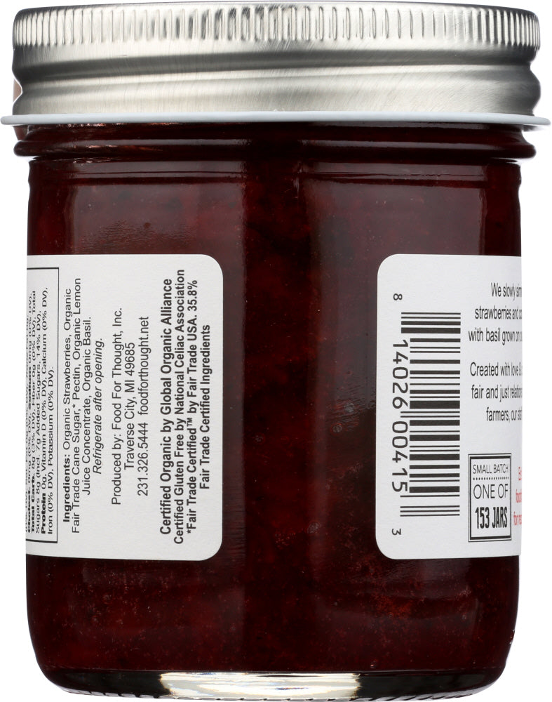 Food For Thought: Organic Strawberry Basil Preserves, 9 Oz