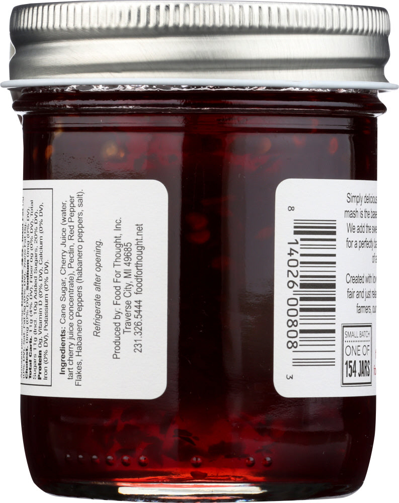 Food For Thought: Truly Natural Cherry Habanero Pepper Jelly, 9 Oz