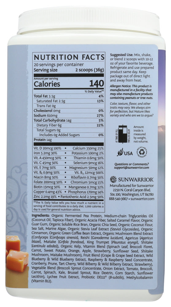 Sunwarrior: Lean Meal Salted Caramel, 720 Gm