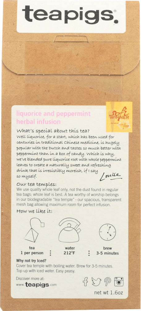 Teapigs: Tea Liquorice & Peppermi, 15 Bg