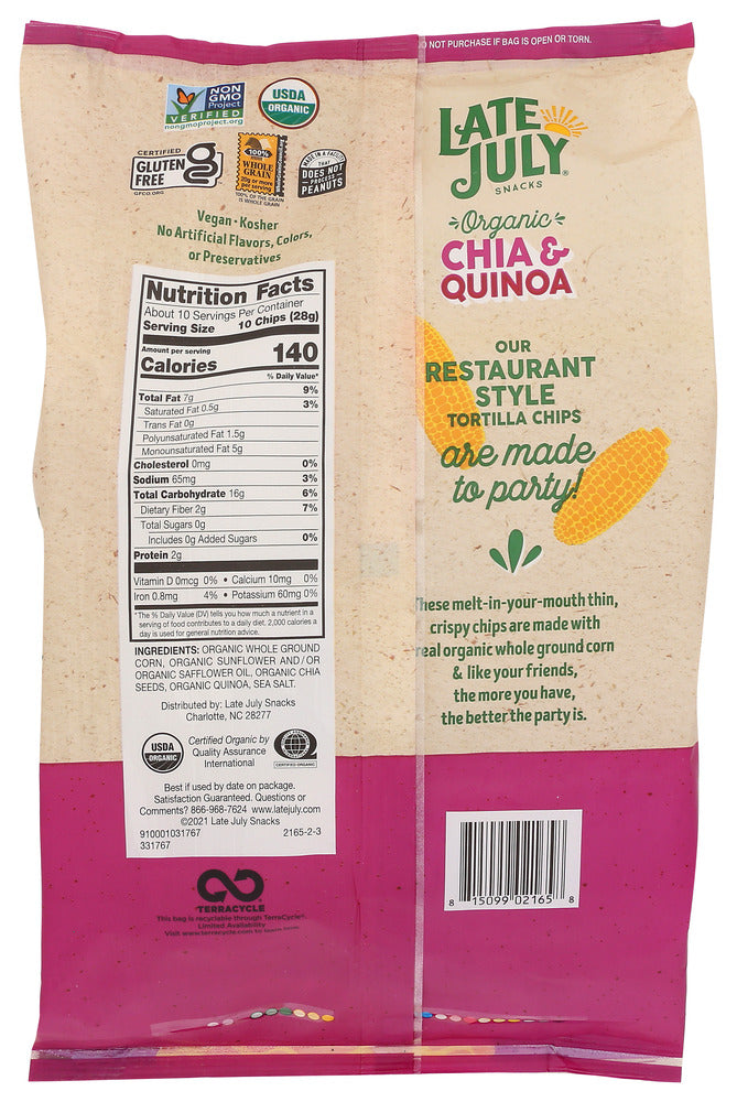 Late July: Chip Tort Chia N Quinoa, 10.1 Oz