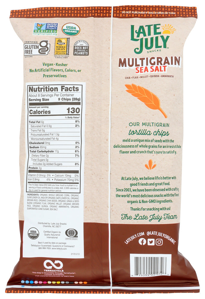 Late July: Multigrain Sea Salt Tortilla Chips, 7.5 Oz