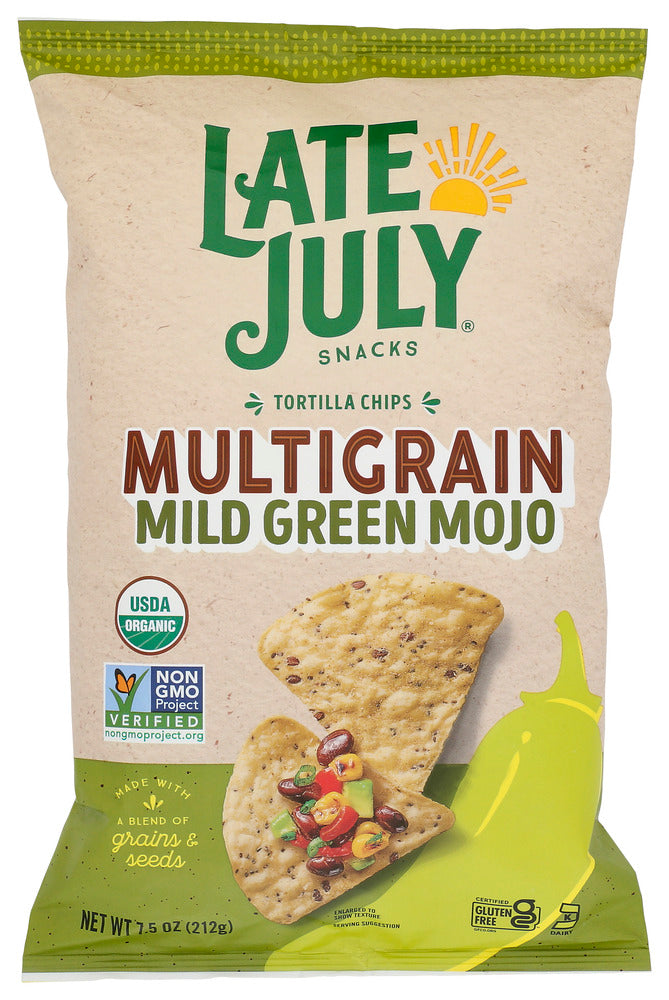 Late July: Multigrain Mild Green Mojo Tortilla Chips, 7.5 Oz