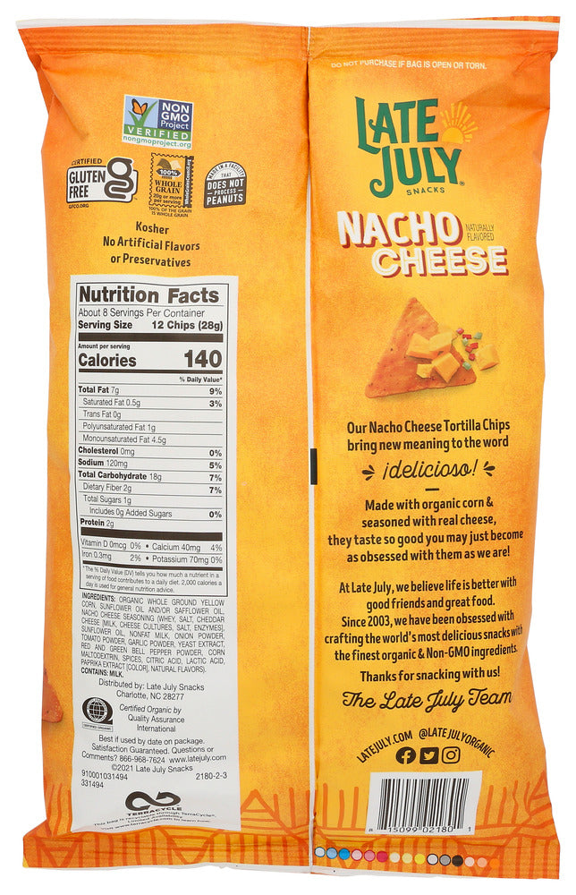 Late July: Nacho Cheese Tortilla Chips, 7.8 Oz