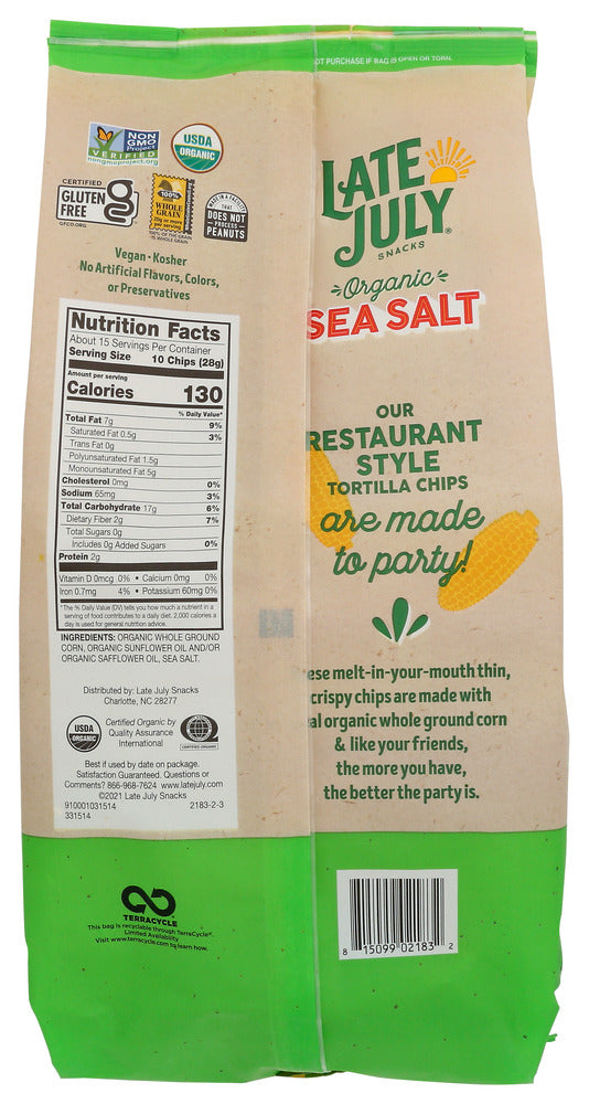 Late July: Organic Restaurant Style Sea Salt Tortilla Chips, 14.75 Oz