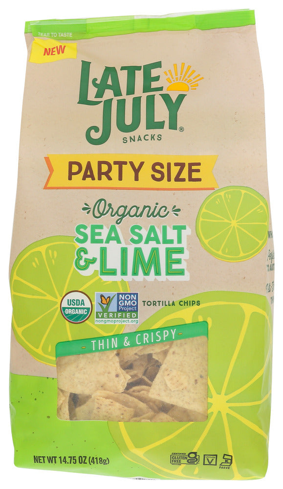 Late July: Organic Restaurant Style Sea Salt Lime Tortilla Chips, 14.75 Oz