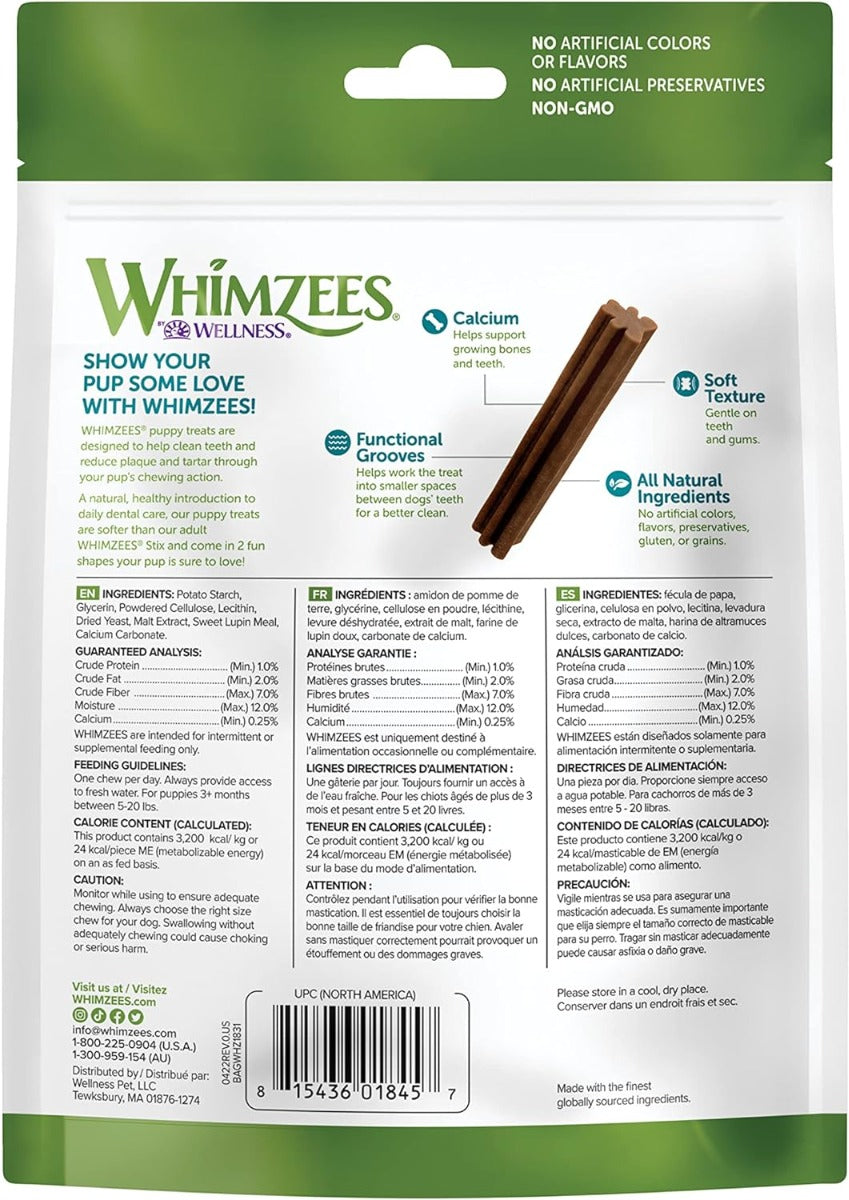 Whimzees: Puppy All Natural Daily Dental Treat For Dogs, 7.9 Oz