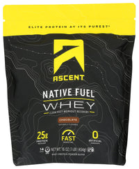 Ascent: Whey Protein Native Choco, 1 Lb