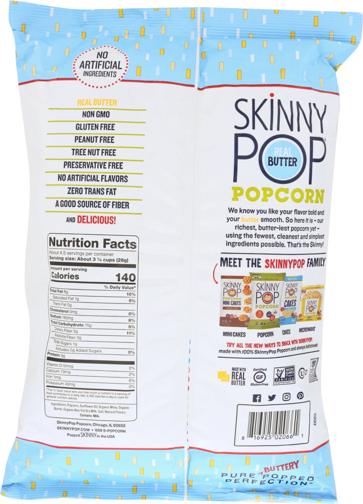 Skinny Pop: Real Butter Popped Corn, 4.4 Oz