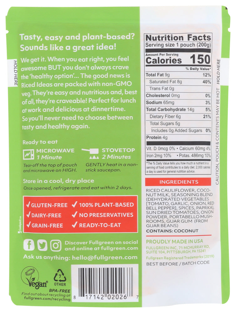 Fullgreen: Riced Ideas Sun Dried Tomato, 7.05 Oz