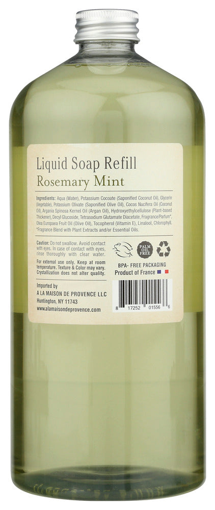 A La Maison: Rosemary Mint Soap Refill , 33.8 Fo