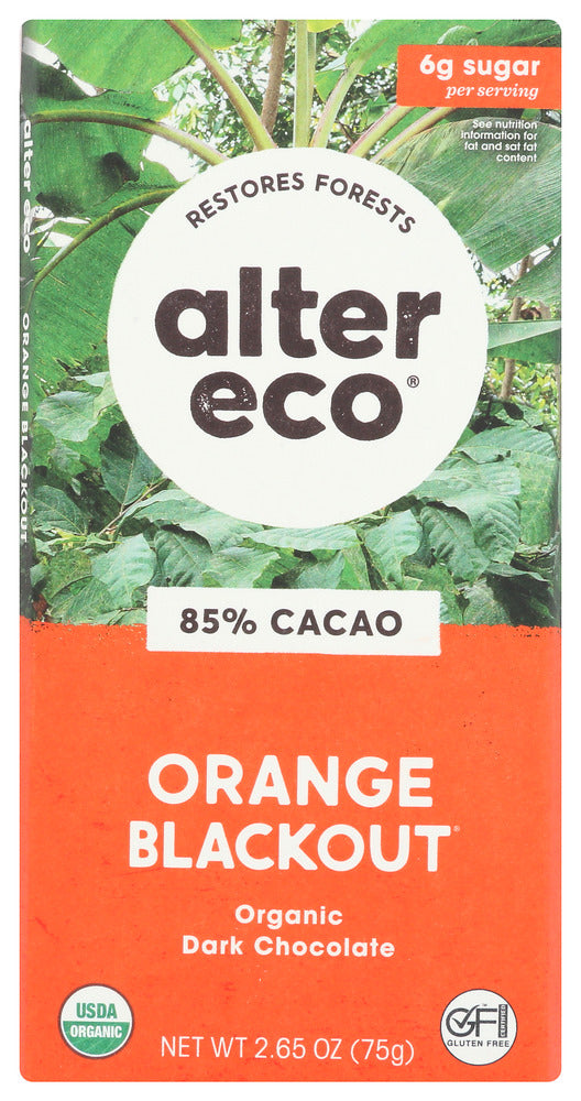 Alter Eco: Orange Blackout Dark Chocolate Bar, 2.65 Oz