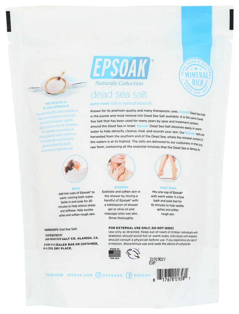 Epsoak: Dead Sea Salt Coarse Bath Soak, 2 Lb