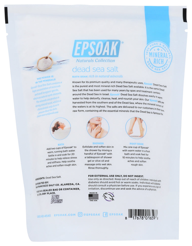 Epsoak: Dead Sea Salt Fine Bath Soak, 2 Lb