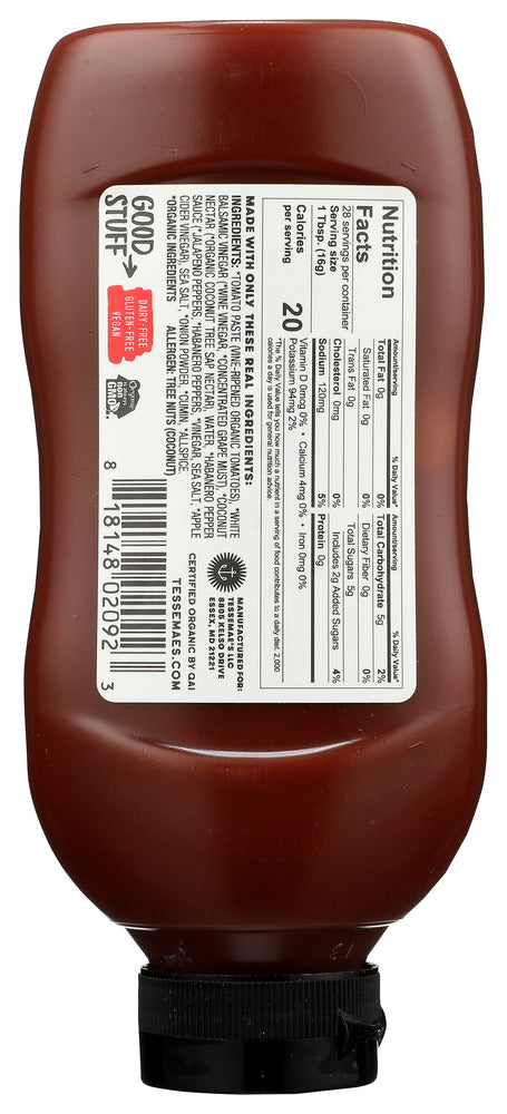 Tessemaes: Ketchup Organic Spcy Sqz, 14 Oz