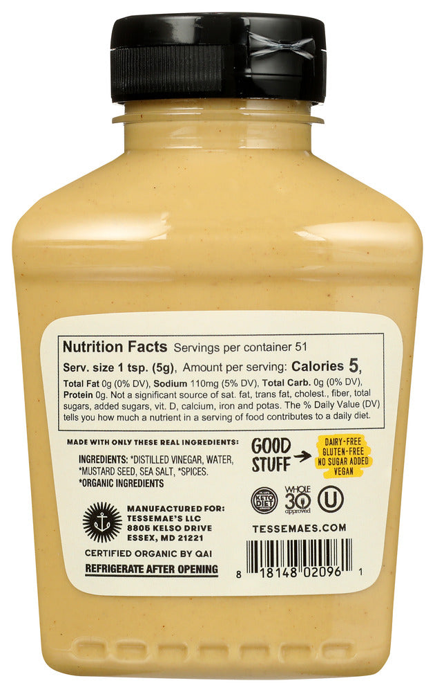 Tessemaes: Mustard Dijon Org, 9 Oz