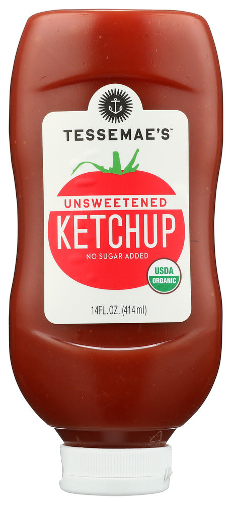 Tessemaes: Ketchup Orgnc Unsweetened, 14 Oz