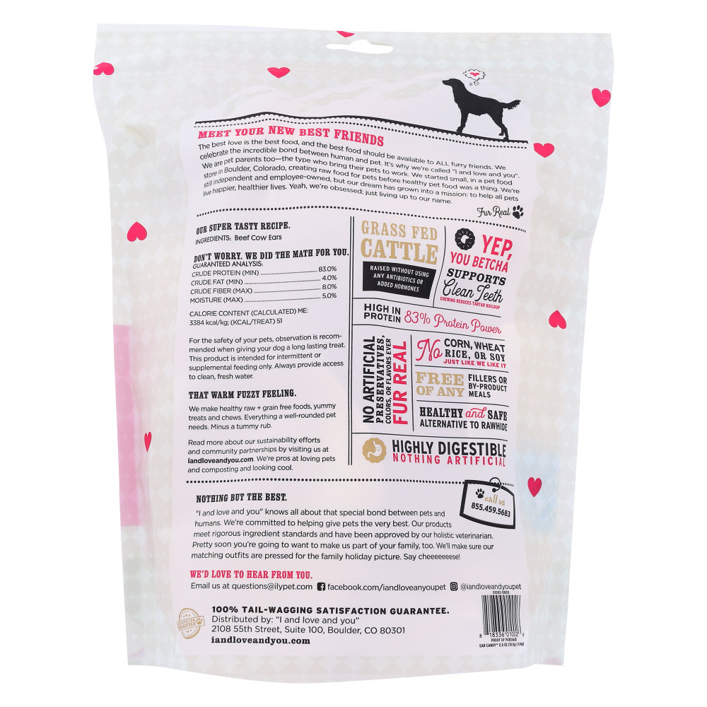 I&Love&You: Ear Candy Beef Ear Chews 5Ct, 2.5 Oz