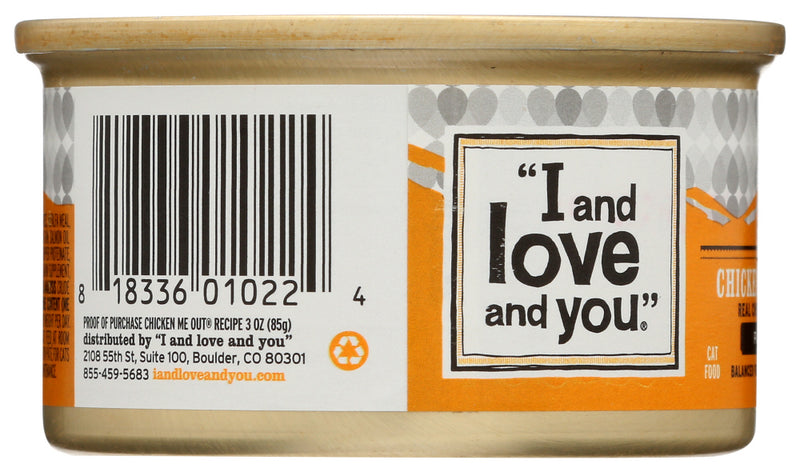 I&Love&You: Chicken Me Out Pate Wet Canned Cat Food, 3 Oz