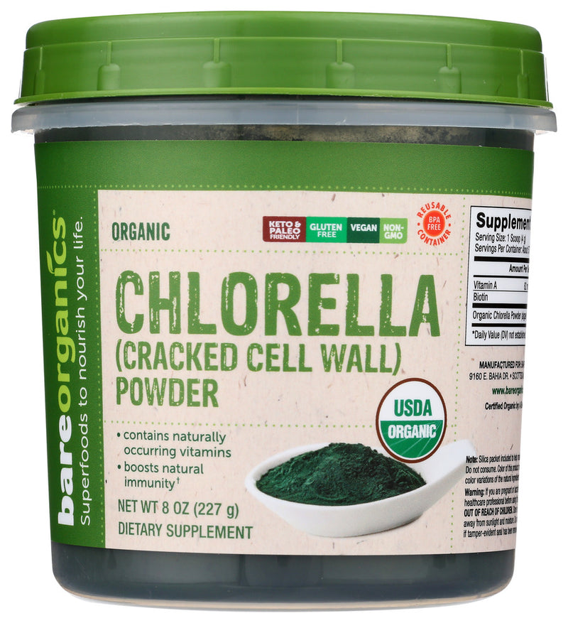 Bareorganics: Chlorella Powder, 8 Oz