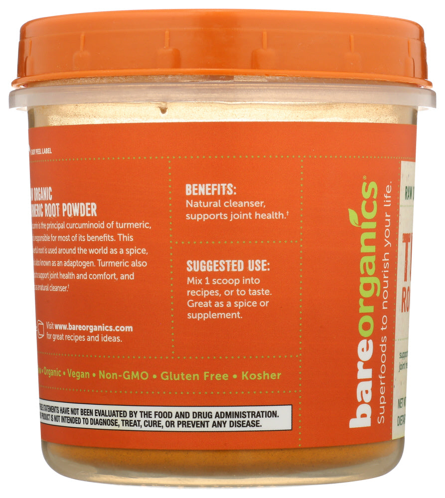 Bareorganics: Organic Turmeric Root Powder, 8 Oz