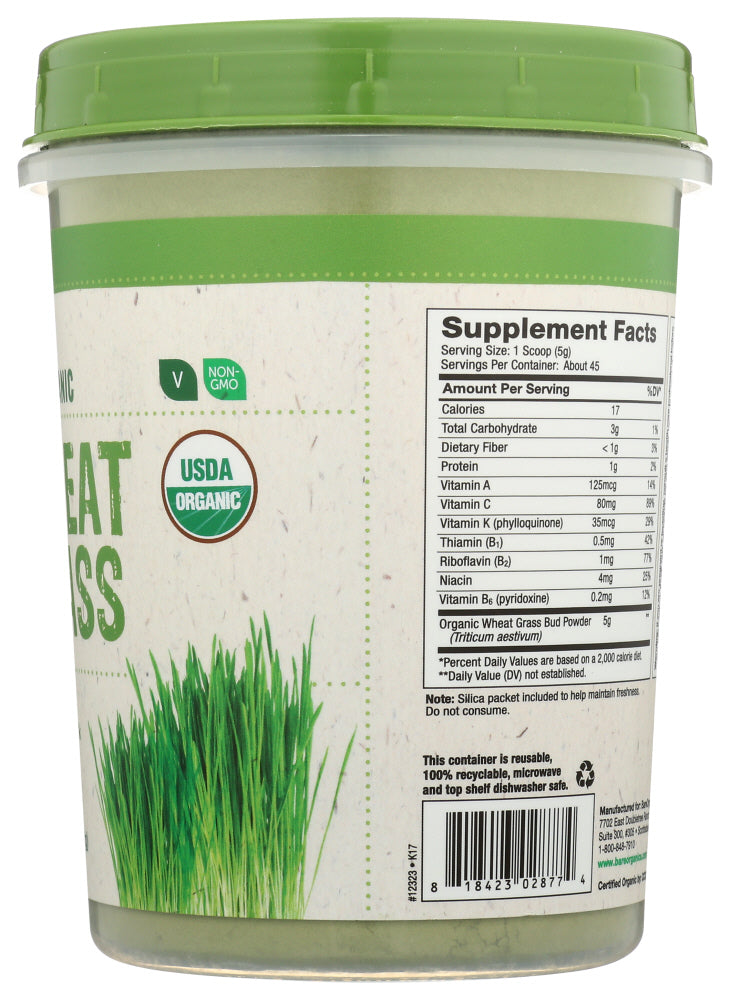 Bareorganics: Wheatgrass Pwdr Org, 8 Oz